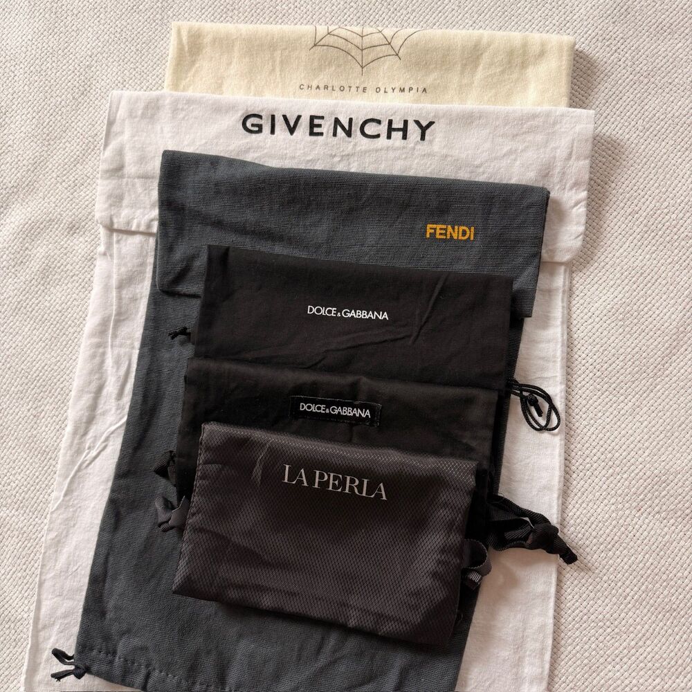 AUTHENTIC DESIGNER Dust Bags  Fendi, Givenchy, D&G, More! Lot of 6! sewer DIY